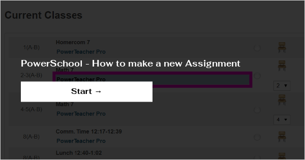 how to make an assignment in powerschool