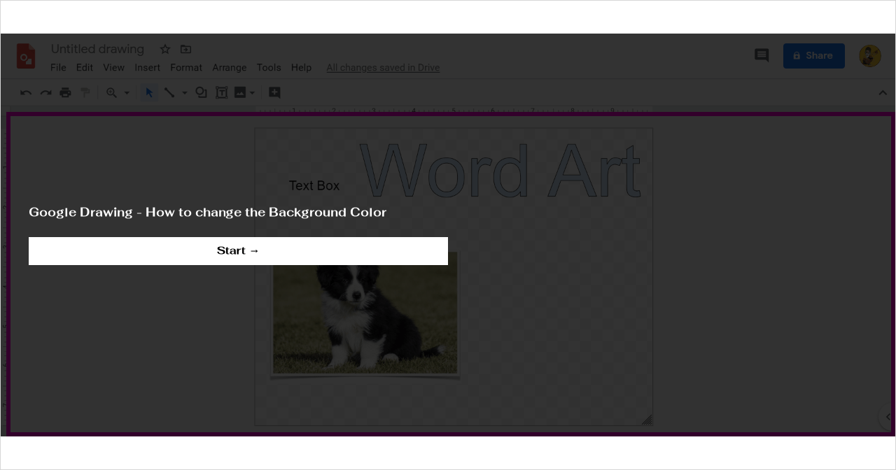 Google Drawing - How to change the Background Color
