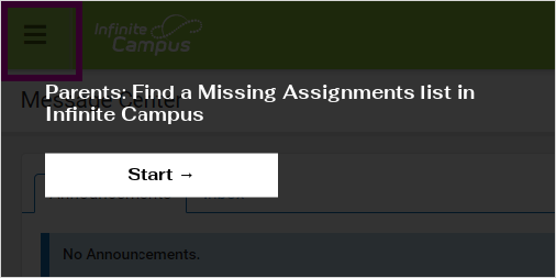 how to print missing assignments in infinite campus