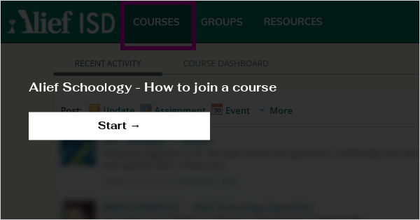 Alief Schoology - How to join a course
