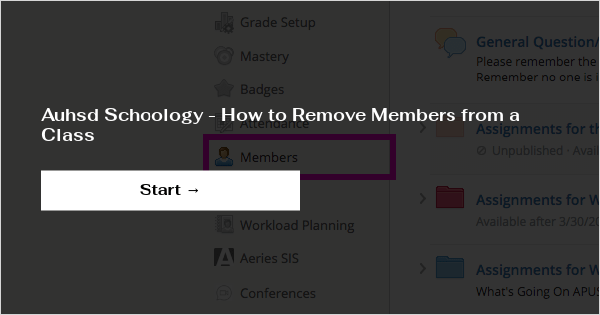 Auhsd Schoology - How to Remove Members from a Class