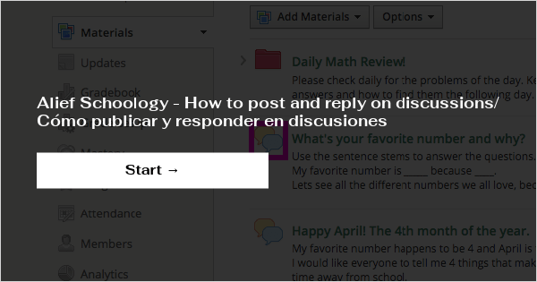Alief Schoology - How to post and reply on discussions/ Cómo publicar y ...