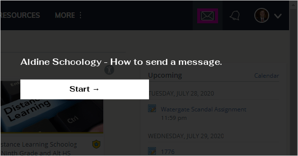 Aldine Schoology - How to send a message.