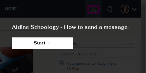Aldine Schoology - How to send a message.