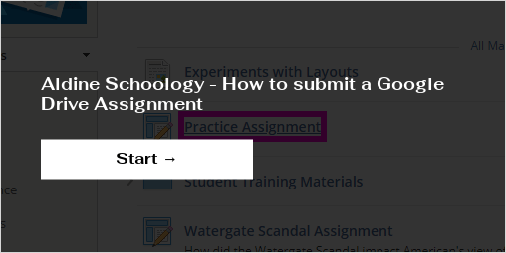 Aldine Schoology - How to submit a Google Drive Assignment