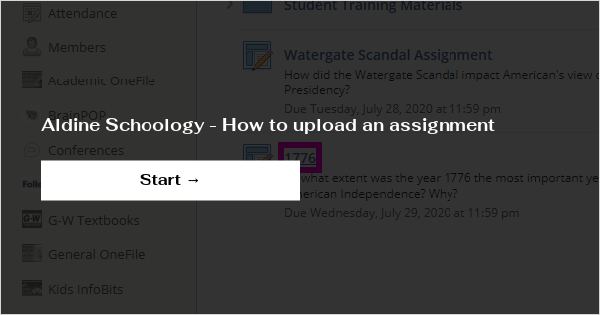 Aldine Schoology - How to upload an assignment
