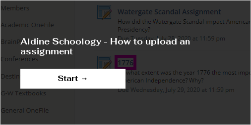 Aldine Schoology - How to upload an assignment
