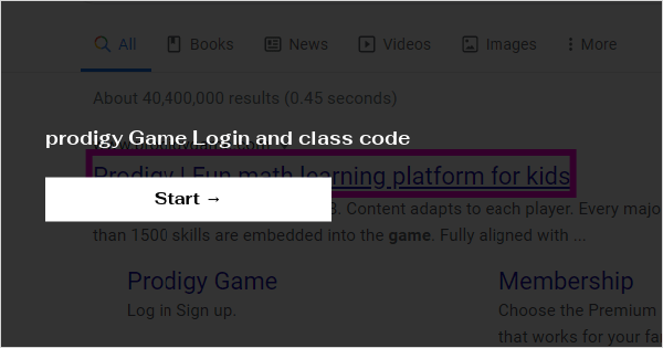 prodigy Game Login and class code