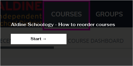 Aldine Schoology - How to reorder courses