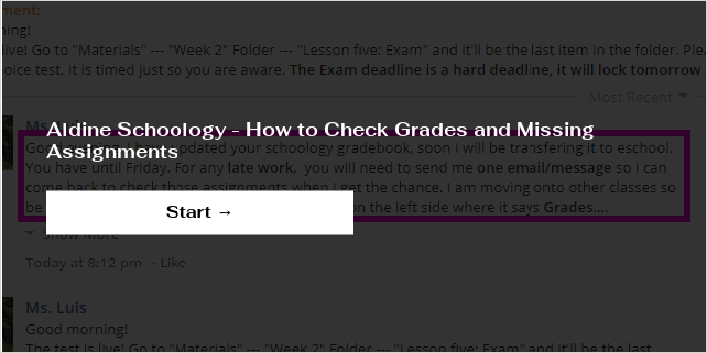 Aldine Schoology - How to Check Grades and Missing Assignments