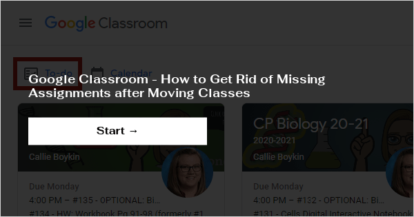 how to get rid of missing assignments on google classroom