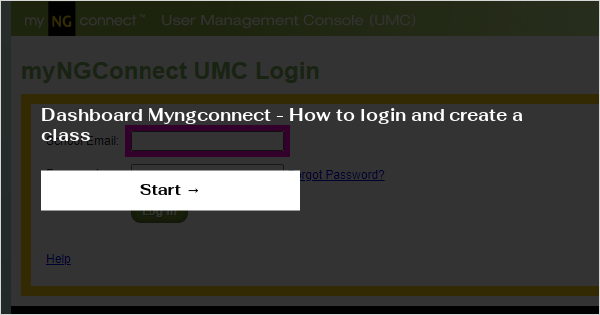 Dashboard Myngconnect - How to login and create a class