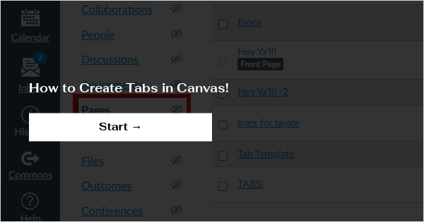 How to Create Tabs in Canvas!