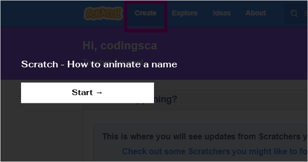 Scratch - How to animate a name