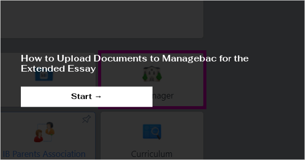 how to upload extended essay to managebac