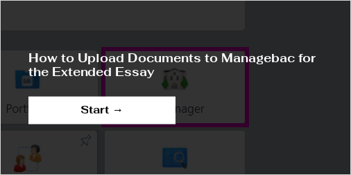 how to upload extended essay to managebac