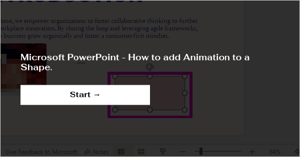 Microsoft PowerPoint - How to add Animation to a Shape.